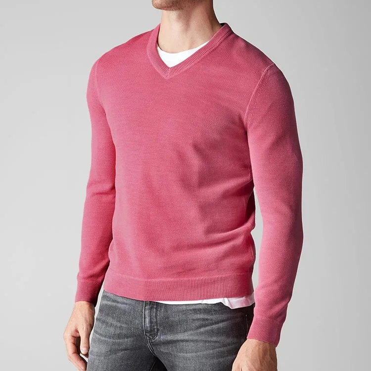 men's v neck short sleeve jumper