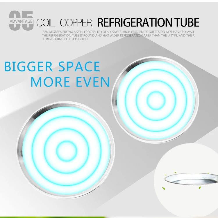 Double Flat Pans Thailand Roll Fried Ice Cream Machine / Ice Cream Cold Plate / Fry Ice Cream Machine In guangzhou