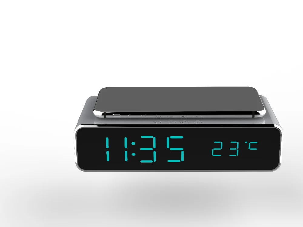 3 in 1 portable temperature display travel clock qi wireless charger - ANKUX.COM
