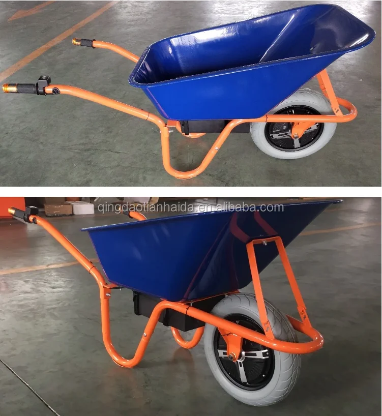 Serviceable 250kg Load Capacity Electric Motor Powered Wheelbarrow For