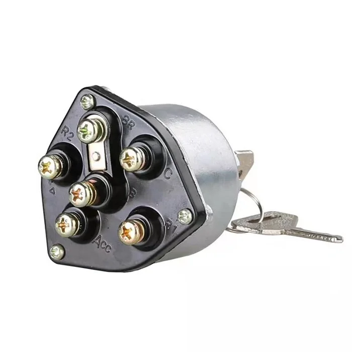Tractor Ignition Switch With 2 Keys Preheat Start Switch With 6 Wiring