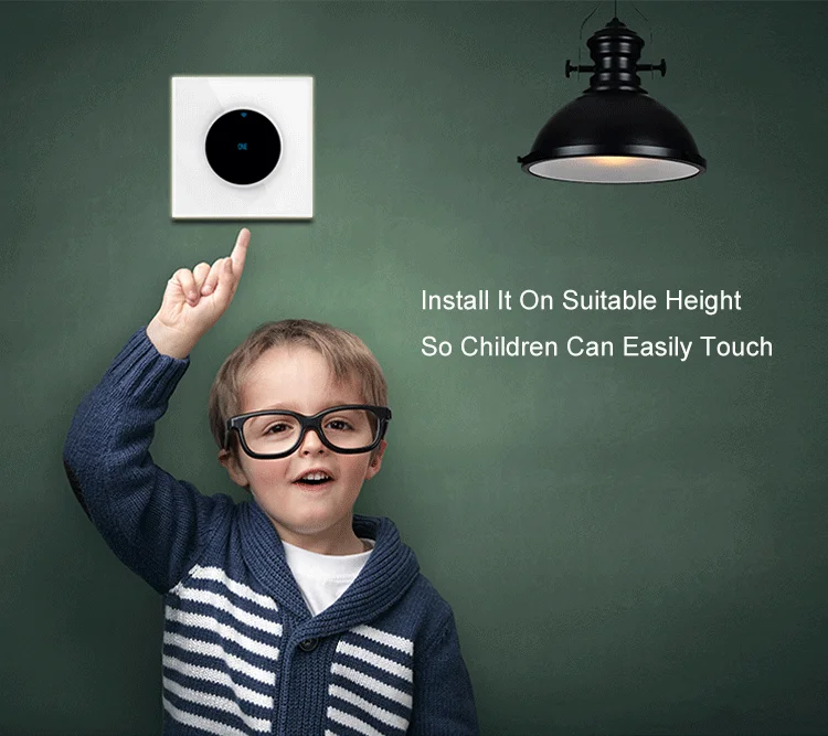 1 Gang 32A Remote Control Wall Touch App WiFi Smart Light Wireless Switch