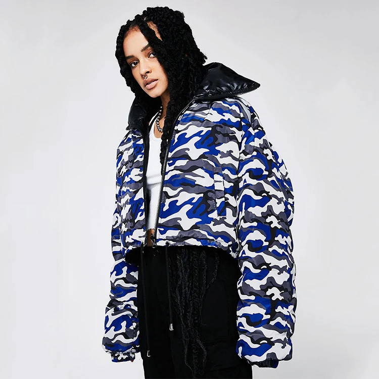 reversible hooded camo puffer jacket