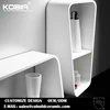 modern curved solid surface wall shelf /elegant wall decoration wall mount fancy book shelf