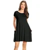OEM New Pattern Women Casual T Shirt Dress Flow Tunic Dress with Pockets Reg and Plus Size