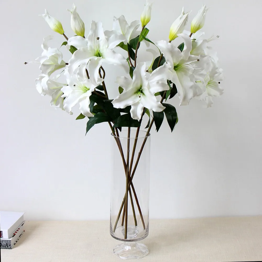 Hot Sale White Artificial Flowers London Long Stem Pu Real Touch 3