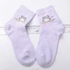 Knitted Jacquard Technics Women'S 100 Cotton Socks