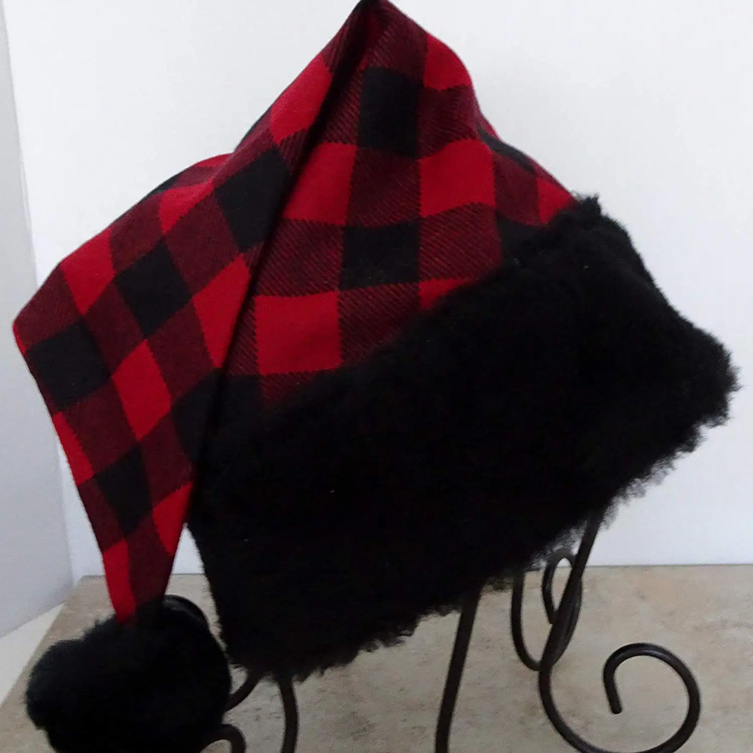 santa hat black and red