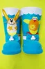 Christmas Plastic Santa Boots With Rabbits,Birds and Butterfly/Standing Santa claus decoration
