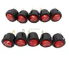 RED LED Dot Light Car Boat Round Rocker ON/OFF SPST 3 Pins Toggle Button Switch 220V MAX 250V