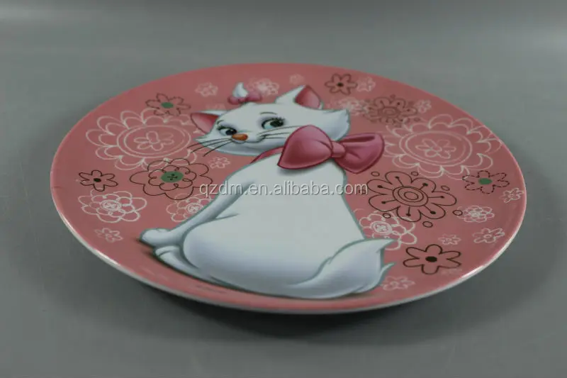 Infantil Melamine Food plate Plastic Dinner Dishes Cat print