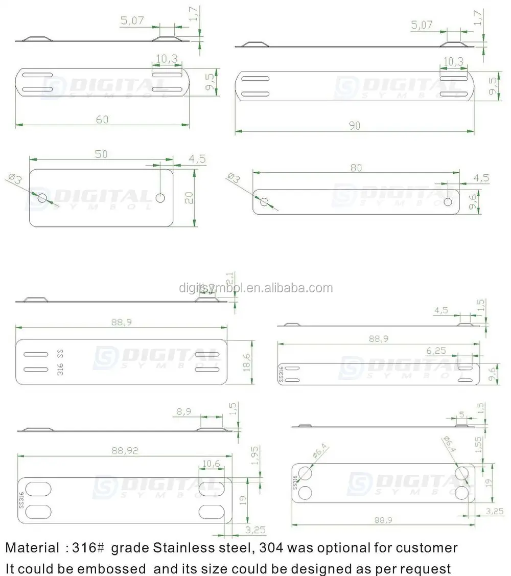 Stainless Steel Marker Plates, Stainless Steel Carrier Strips For Cable Markers, SS Carrier Strips