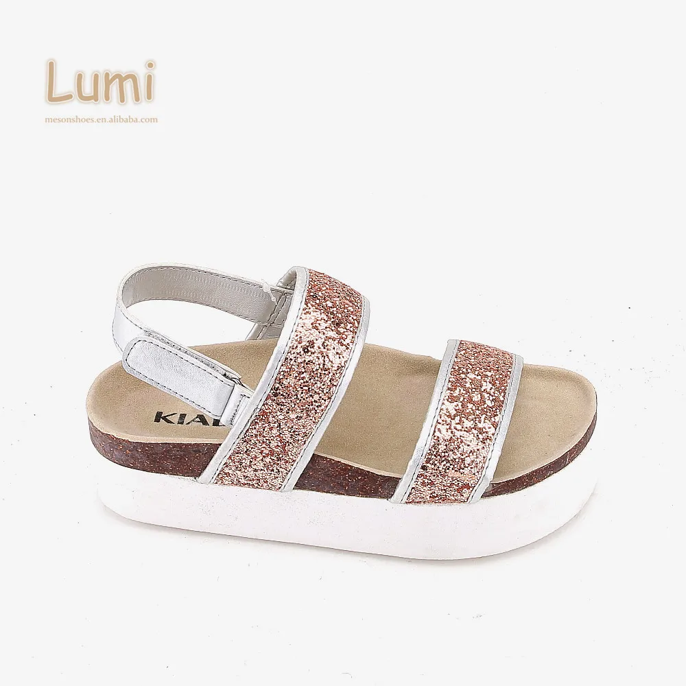 Womens glitter upper casual low heel comfortable light EVA outsole Wedges sandals