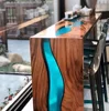South American black walnut solid wood table top blue transparent river resin rectangular wood epoxy resin table