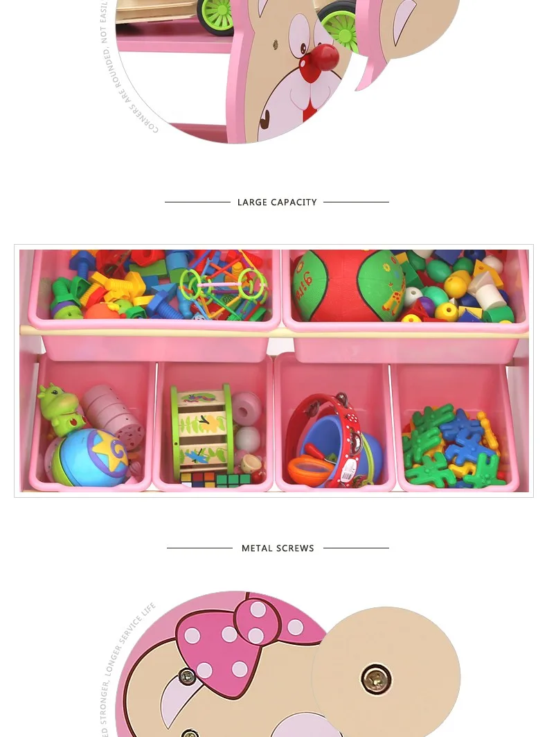 toy storage shelf with bins