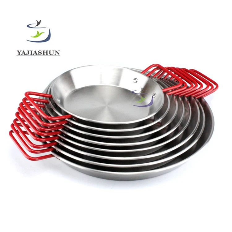 Wholesale Kitchen Appliances Stainless Steel Seafood Pan/Mini Paella Pot Frying Pan Set