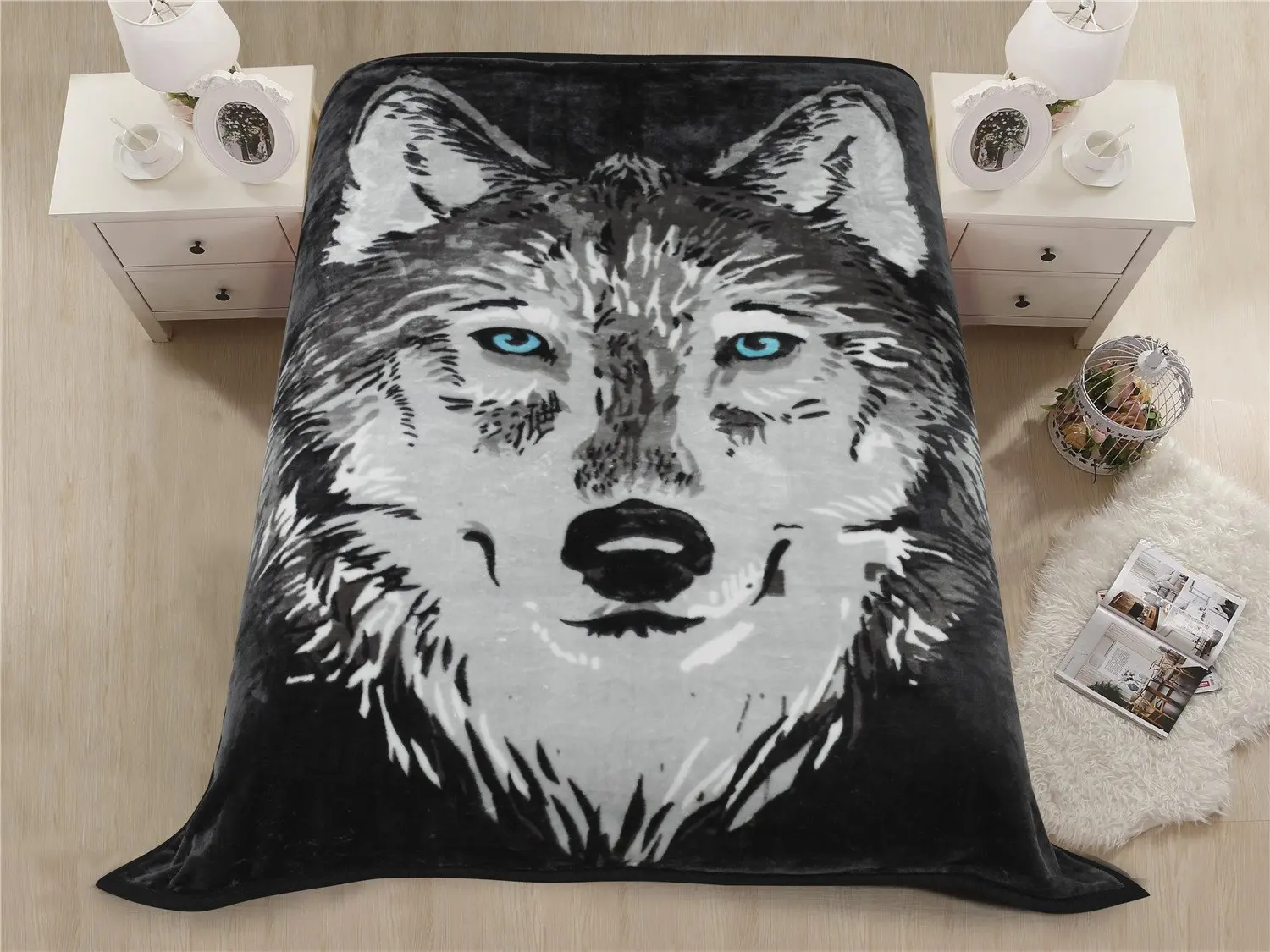 Cheap Wolf Blanket Queen Size