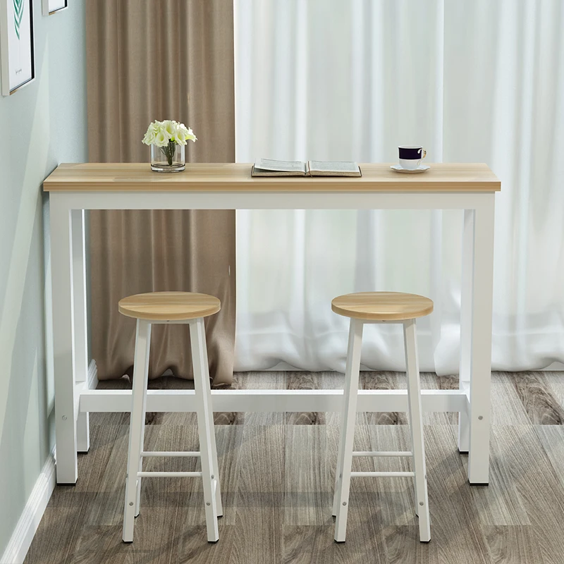 Cheap Wood High Bar Table Stool Sets 1+2 Wholesale Simple Bar Table Sets Buy 1+2 Bar Table And