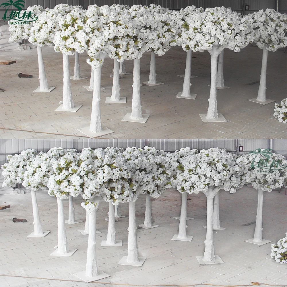 En kaliteli mini sakura ağacı düğün masa dekoratif beyaz yapay kiraz çiçeği ağacı