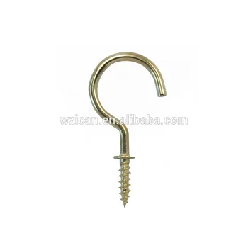Heavy Duty Rusty Resistant Brass Plated Cup Hook Size Avaialbe From 1 2 Inch To 2 Inch Buy Cup Hook Screw Ceiling Hook Metal Hooks Product On