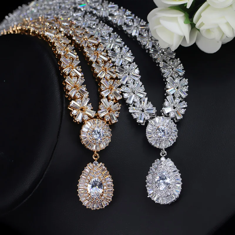 18k Gold Plated Copper Cubic Zirconia Wedding Accessories Bridal