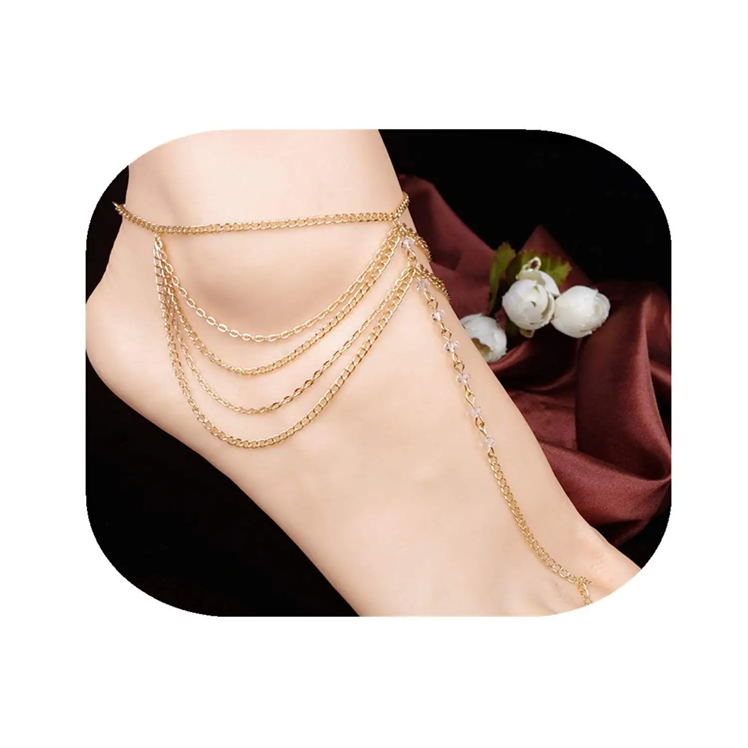 anklet bracelet with toe ring