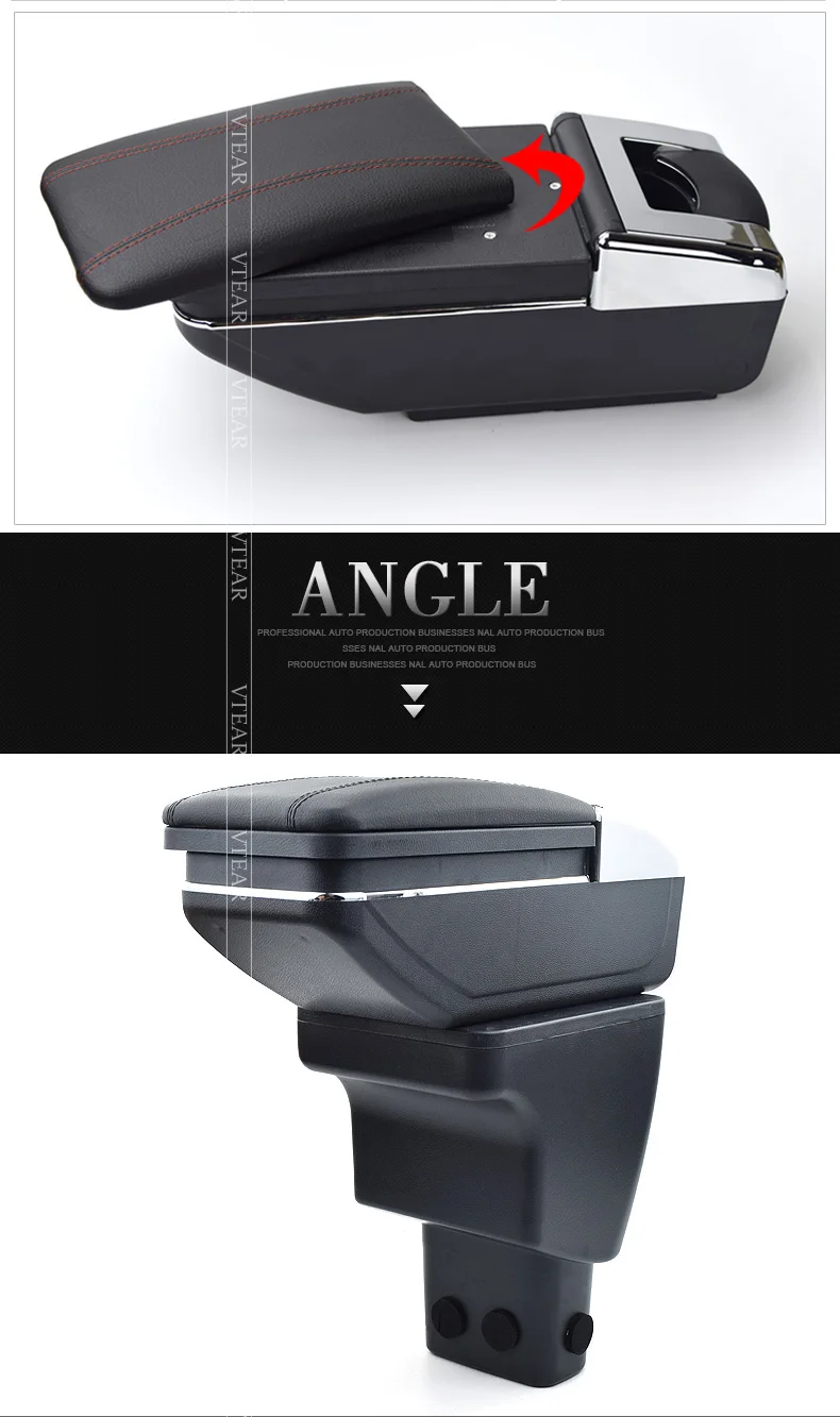 Vtear For Hyundai I10 Armrest Central Store Content Storage Box