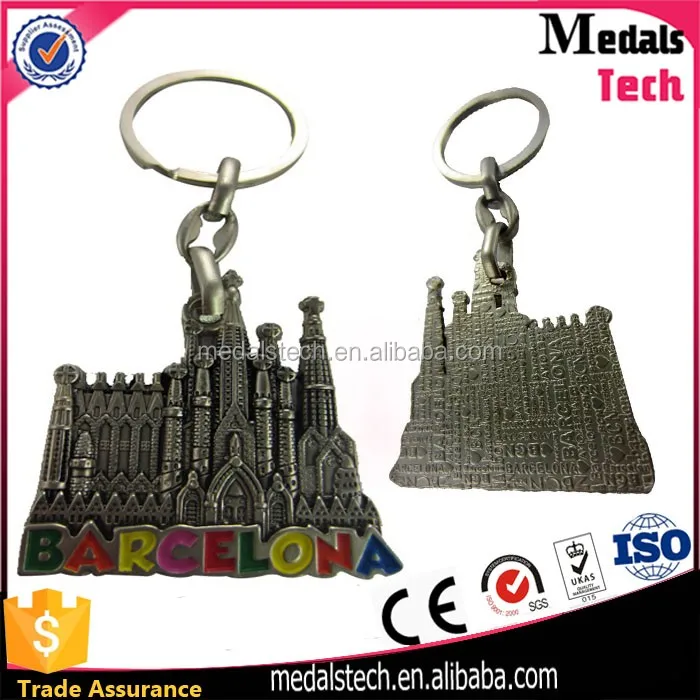 Promotion custom cheap New york city building plate metal keychain manufacturers in china
