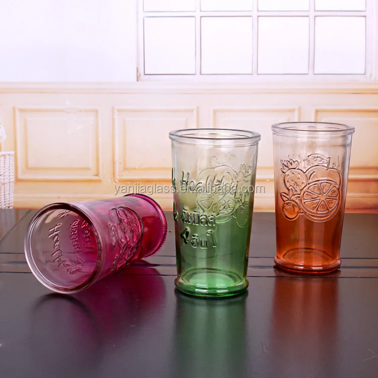 Mewah 650ml Semprotan Warna Timbul Gelas Jus Kaca Cangkir Air Buy Kaca Cangkir Air 650ml Cangkir Air Kaca Cangkir Product On Alibaba Com