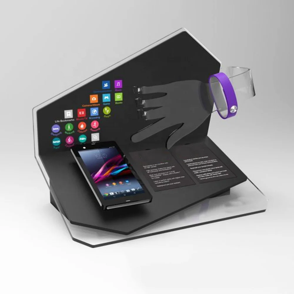 10cm Clear Acrylic Tablet Display Stand Desktop Round Perspex Ipad