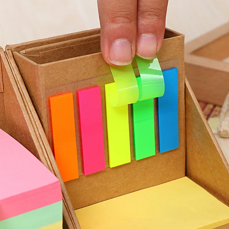 Foldable Cube Box Sticky Notes With Pen Holder And Sticky Flag Buy