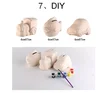 DIY custom ceramic 6*7cm mascot statue and animal figrines bus coin bank with 5 colors paint and a brush