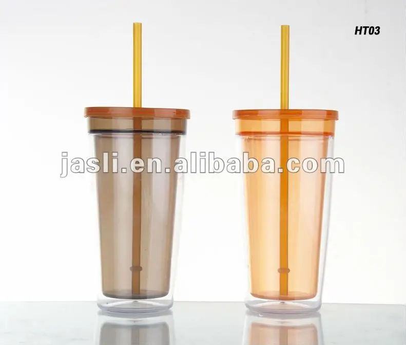  Bulk Lot of 96 Clear Double Wall Insulated Acrylic Tumblers w/ Straw and Lid : Sports & Outdoors