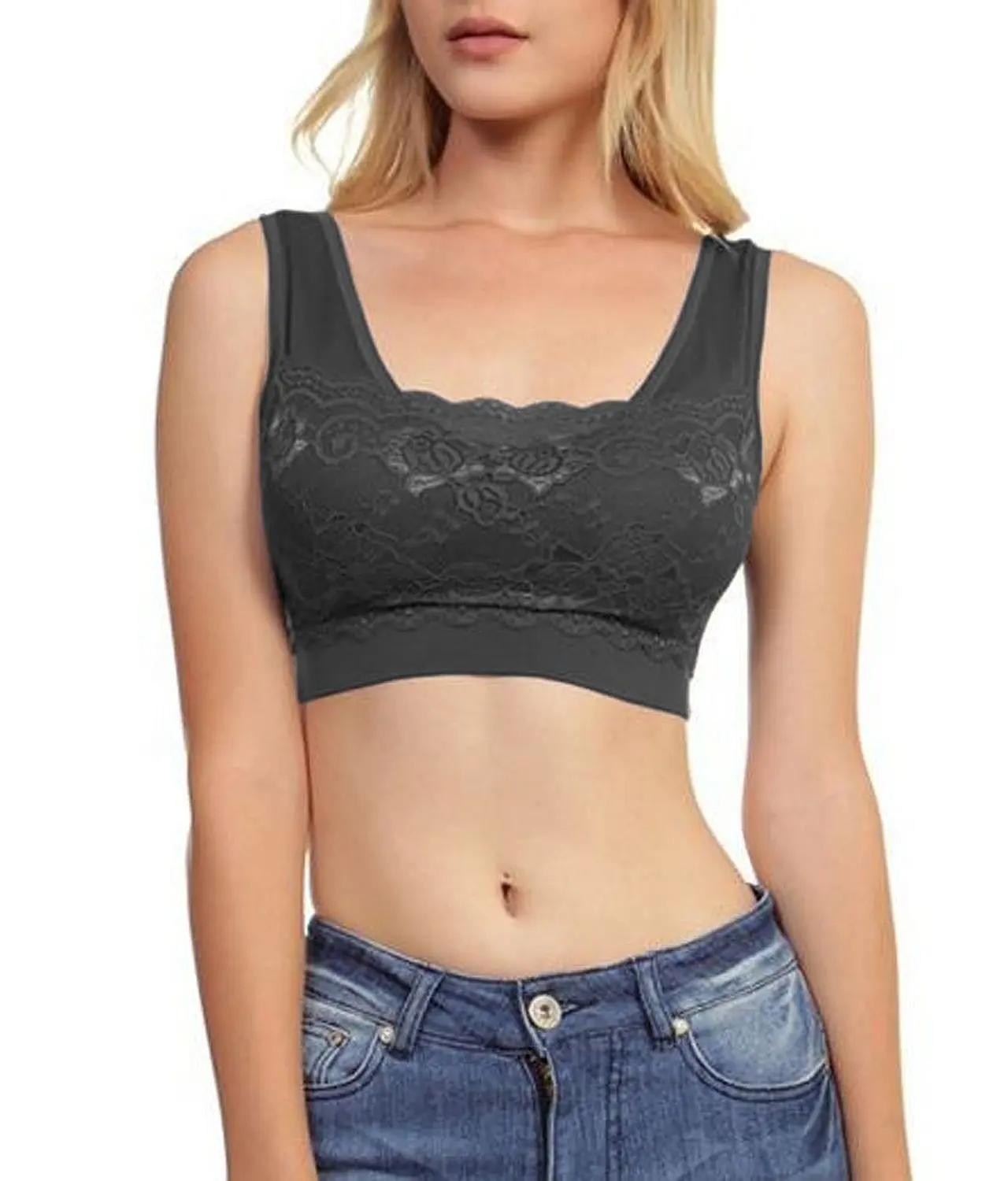 Luxsea Women Yoga Push Up Fitness Sports Padded Bras Seamless Workout Bra Tank Top