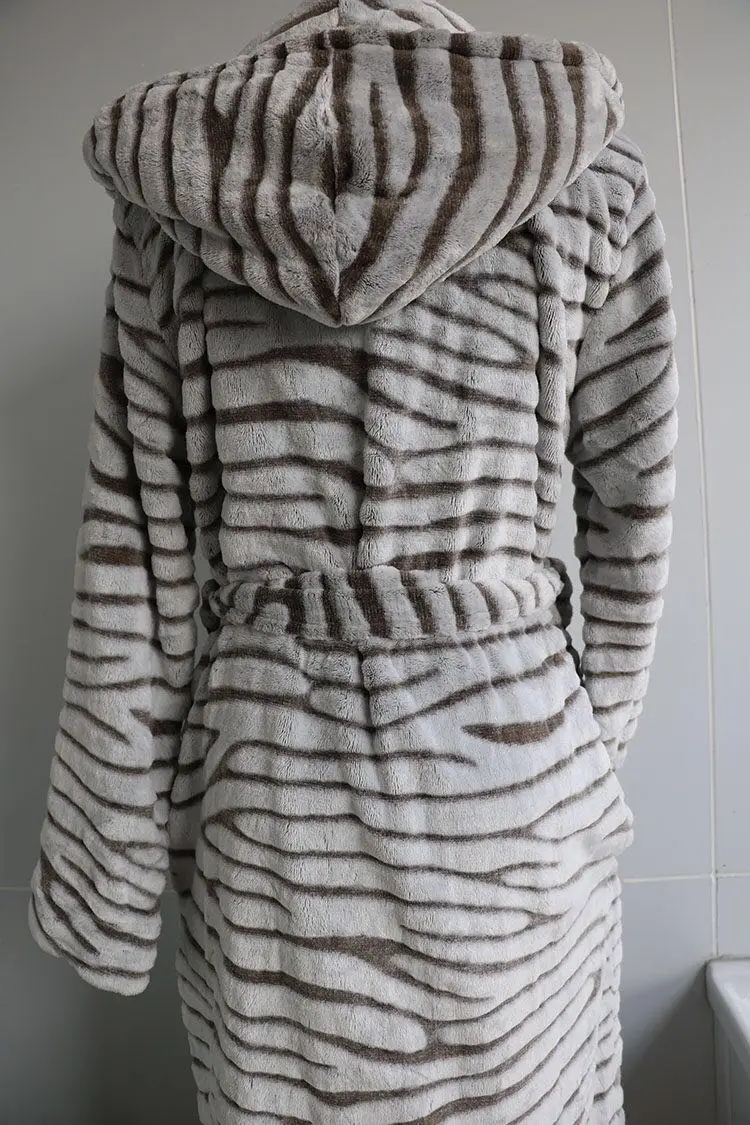 Export European Hot Polyester Fleece Luxury Zebra Printed Women