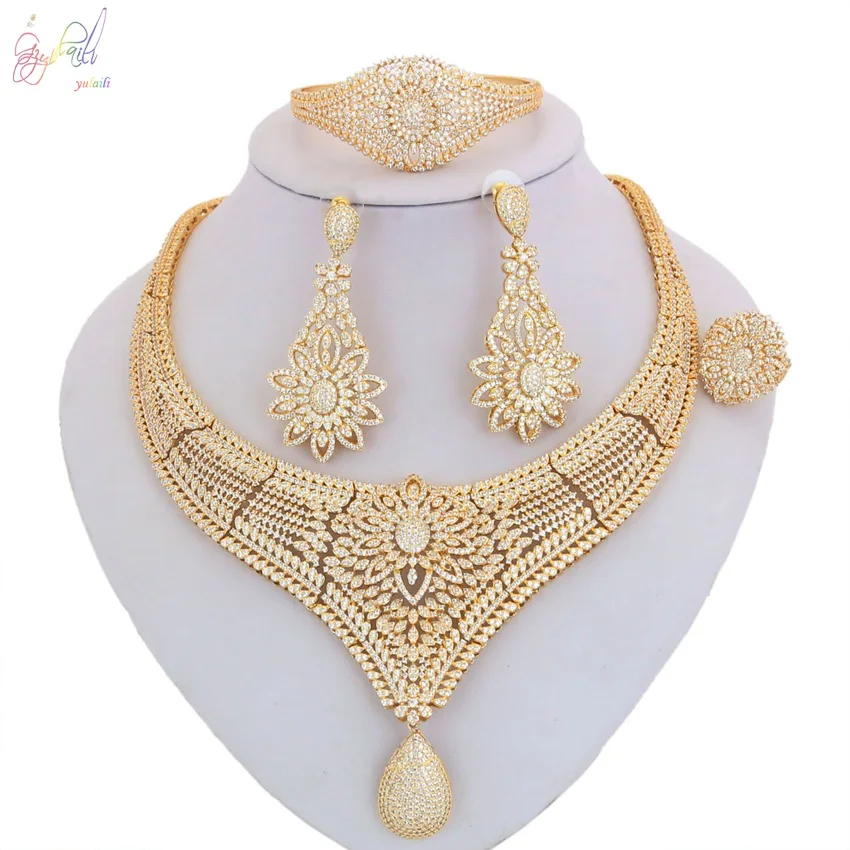 18k Gold Plated Top Quality Bridal Wedding Jewelry Set Buy Bridal