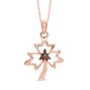Fashion 10k rose gold diamond maple leaf pendant necklace