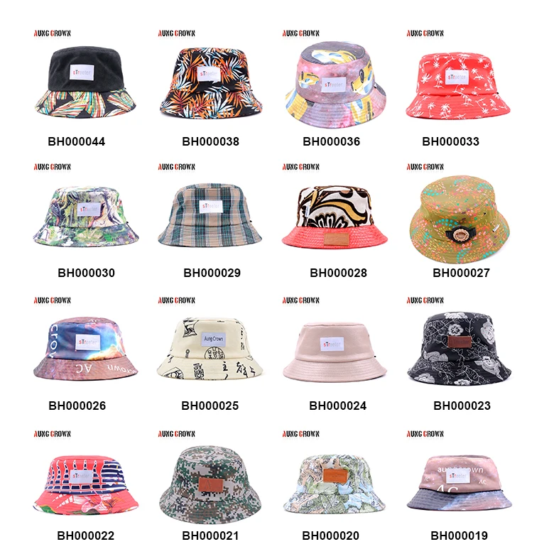 Wholesale Women Men Fisherman Bucket Cap Hat Bulk Custom Logo Woven