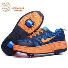 Kids Wheelie Shoes For Boy&Girl Roller Skates Children Fashion Sneakers Double Wheel Brand Heelys Mesh Patins Zapatillas Ruedas
