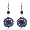 Bohemia Crystal Sunflower Stud Earrings Fashion Sunflower Ruby&Emerald Simulates Diamond Women Stud Earrings