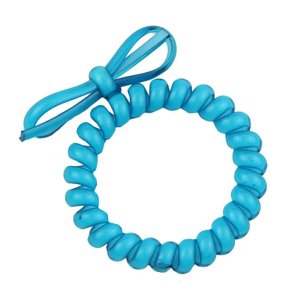 Wholesale Blue Phone Wire Cord Plastic Spirals Hair Bobbles Orange
