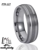 Fashion tungsten ring in jewelry with triple brushed stripes