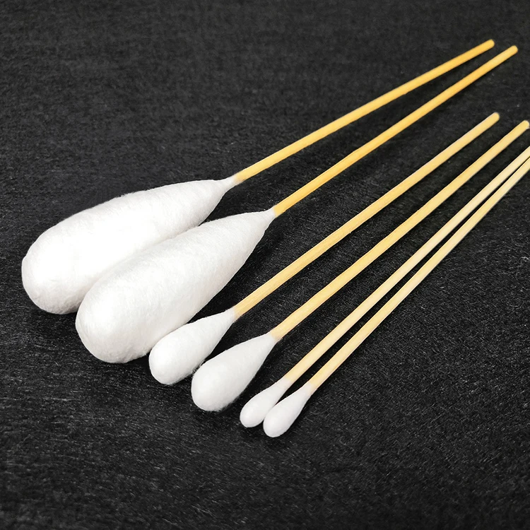 6" Wooden Stick Single Head Medical Cotton Swabs/ Buds Buy Wooden