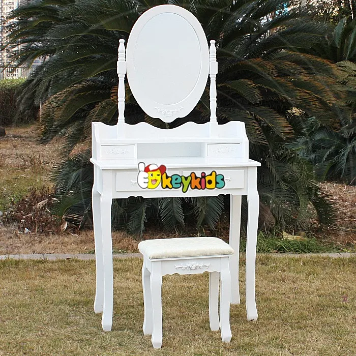 2017 Wholesale New Design Children Wooden Makeup Table White Wooden