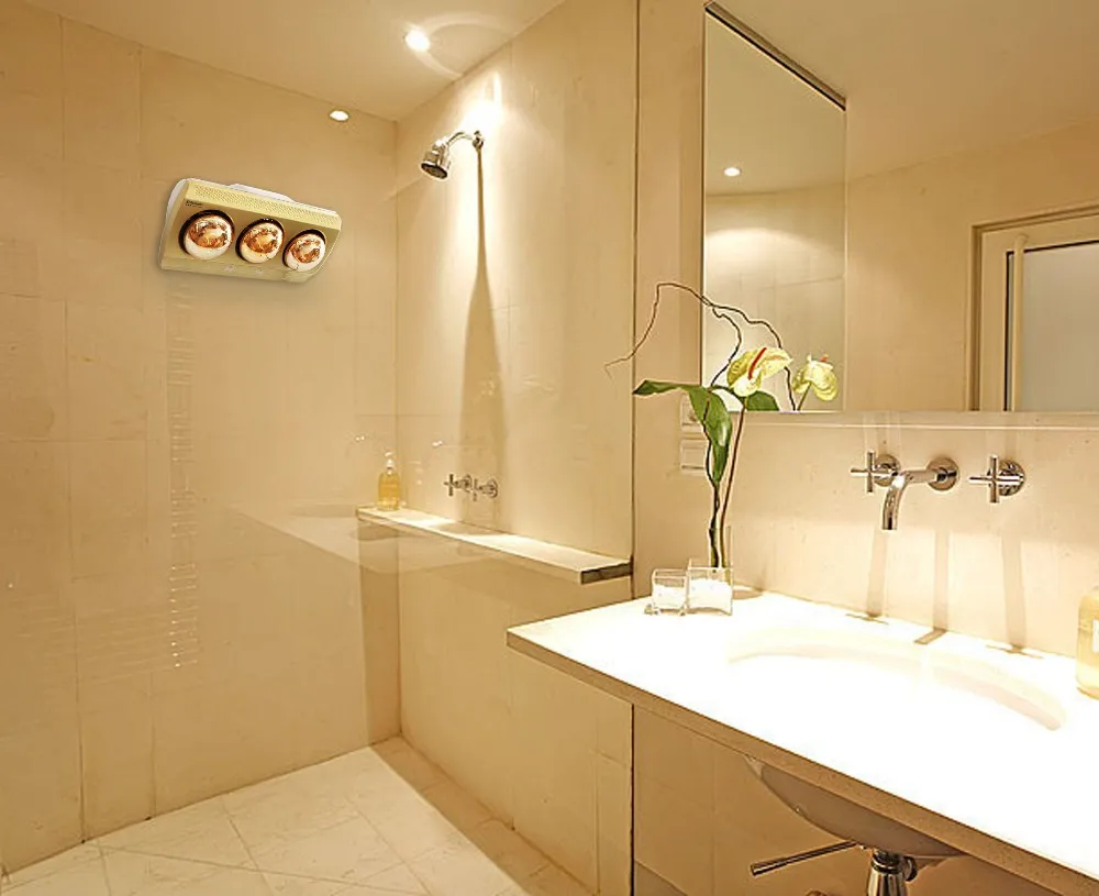heater bathroom infrared mounted waterproof lamps heaters shower lamp golden alibaba electric fan installation