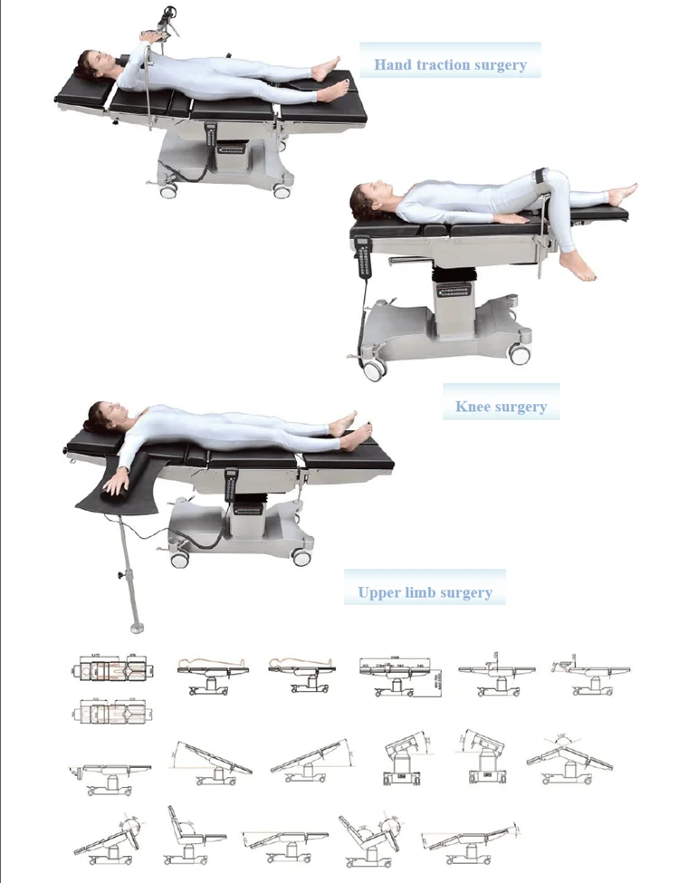Multi functional electric operating table stainless steel table frame electric operation table