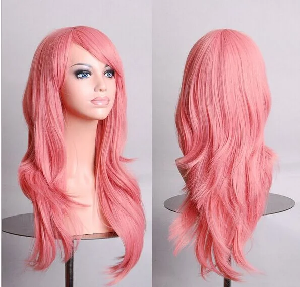 White Pink Blue Ombre Party Wig Crazy Color Party Supplies Costume