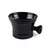 Wholesale custom printed logo black ceramic soap mug creative porcelain shaving foam bowl with handle and brush for men