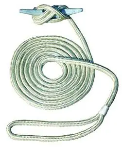 Invincible Marine 15-Foot Double Braid Hand Spliced Nylon Dock Line, 3/8-Inches by 15-Feet, Gold by Invincible Marine
