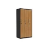 KAER three door metal-wood locker,customized big space wood locker,steel -wood cabinet nice appearance